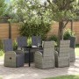 Conjunto de Comedor de Jardín 7 pcs Gris ratán sintético