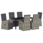 Conjunto de Comedor de Jardín 7 pcs Gris ratán sintético