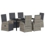 Conjunto de Comedor de Jardín 7 pcs Gris ratán sintético