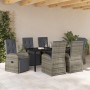 Conjunto de Comedor de Jardín 7 pcs Gris ratán sintético