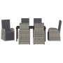 Conjunto de Comedor de Jardín 7 pcs Gris ratán sintético