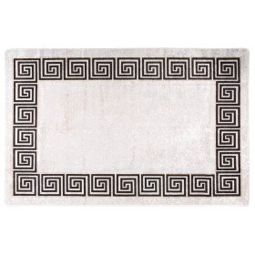 Alfombra lavable antideslizante beige claro 160x230 cm