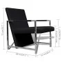 2 black synthetic leather armchairs with chrome structure by vidaXL, Armchairs - Ref: Foro24-270179, Price: 234,85 €, Discoun...
