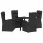 Conjunto de Comedor de Jardín 5 pcs Negro ratán sintético