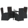 Conjunto de Comedor de Jardín 5 pcs Negro ratán sintético