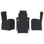 Conjunto de Comedor de Jardín 5 pcs Negro ratán sintético