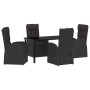 Conjunto de Comedor de Jardín 5 pcs Negro ratán sintético