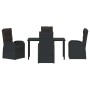 Conjunto de Comedor de Jardín 5 pcs Negro ratán sintético
