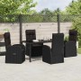 Conjunto de Comedor de Jardín 5 pcs Negro ratán sintético