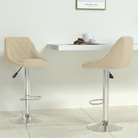 Cremefarbener Küchenhocker aus Samt, 2 Einheiten von vidaXL, Küchenhocker - Ref: Foro24-335304, Preis: 143,34 €, Rabatt: %