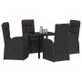 Conjunto de Comedor de Jardín 5 pcs Negro ratán sintético