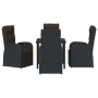 Conjunto de Comedor de Jardín 5 pcs Negro ratán sintético