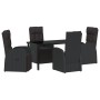 Conjunto de Comedor de Jardín 5 pcs Negro ratán sintético