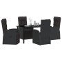 Conjunto de Comedor de Jardín 5 pcs Negro ratán sintético
