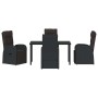 Conjunto de Comedor de Jardín 5 pcs Negro ratán sintético