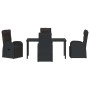 Conjunto de Comedor de Jardín 5 pcs Negro ratán sintético