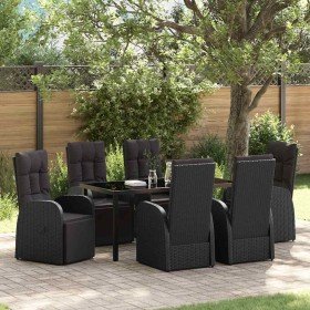 Conjunto de Comedor de Jardín 7 pcs Negro ratán sintético Conjunto de Comedor de Jardín 7 pcs Negro ratán sintético