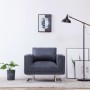 Sillón en forma de cubo de piel de ante artificial gris de vidaXL, Sillones - Ref: Foro24-282154, Precio: 204,18 €, Descuento: %