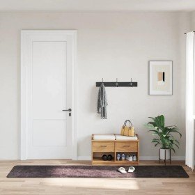 Alfombra lavable antideslizante gris antracita 80x300 cm