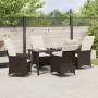 Conjunto de Comedor de Jardín con cojín 5 pcs Marrón Poliratán