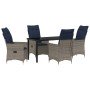 Conjunto de Comedor de Jardín 5 pcs Gris ratán sintético