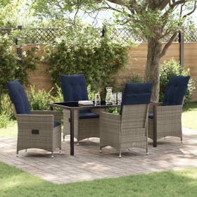 Conjunto de Comedor de Jardín 5 pcs Gris ratán sintético