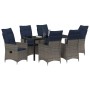 Conjunto de Comedor de Jardín 7 pcs Gris ratán sintético