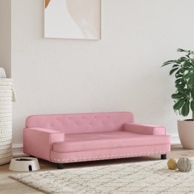 Cama para perros de terciopelo rosa 90x53x30 cm