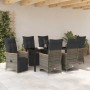 Conjunto de Comedor de Jardín con cojín 7 pcs Gris Poliratán