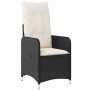 Conjunto de Comedor de Jardín con cojín 7 pcs Negro Poliratán