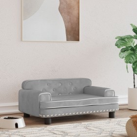 Hellgraues Hundebett aus Samt, 70 x 45 x 30 cm von vidaXL, Betten für Hunde - Ref: Foro24-171883, Preis: 89,87 €, Rabatt: %