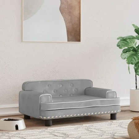 Cama para perros de terciopelo gris claro 70x45x30 cm de vidaXL, Camas para perros - Ref: Foro24-171883, Precio: 88,14 €, Des...