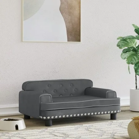 Dunkelgraues Hundebett aus Samt, 70 x 45 x 30 cm von vidaXL, Betten für Hunde - Ref: Foro24-171884, Preis: 81,65 €, Rabatt: %