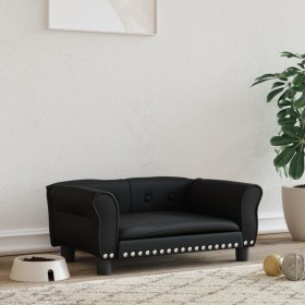 Schwarzes Hundebett aus Kunstleder, 70x45x30 cm von vidaXL, Betten für Hunde - Ref: Foro24-171831, Preis: 81,24 €, Rabatt: %