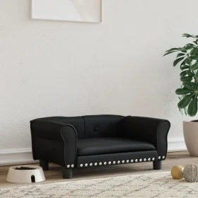 Schwarzes Hundebett aus Kunstleder, 70x45x30 cm von vidaXL, Betten für Hunde - Ref: Foro24-171831, Preis: 79,23 €, Rabatt: %