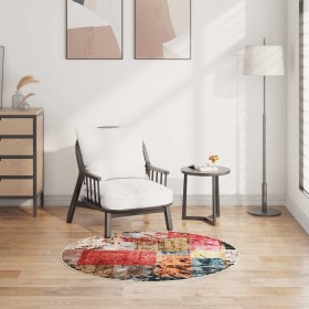 Alfombra lavable patchwork antideslizante multicolor φ120 cm