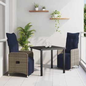 Conjunto de Comedor de Jardín 3 pcs Gris ratán sintético Conjunto de Comedor de Jardín 3 pcs Gris ratán sintético