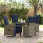 Conjunto de Comedor de Jardín 5 pcs Gris ratán sintético