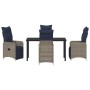 Conjunto de Comedor de Jardín 5 pcs Gris ratán sintético