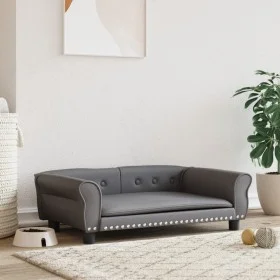 Hundebett aus grauem Kunstleder, 95 x 55 x 30 cm von vidaXL, Betten für Hunde - Ref: Foro24-171820, Preis: 82,95 €, Rabatt: %