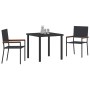 Conjunto de Comedor de Jardín 3 pcs Negro Poliratán