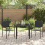 Conjunto de Comedor de Jardín 3 pcs Negro Poliratán