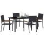 Conjunto de Comedor de Jardín 5 pcs Negro Poliratán