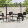 Conjunto de Comedor de Jardín 5 pcs Negro Poliratán