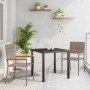 Conjunto de Comedor de Jardín 3 pcs Gris Poliratán