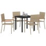 Conjunto de Comedor de Jardín 5 pcs Beige Poliratán