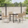 Conjunto de Comedor de Jardín 5 pcs Beige Poliratán