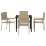Conjunto de Comedor de Jardín 5 pcs Beige Poliratán
