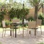 Conjunto de Comedor de Jardín 5 pcs Beige Poliratán