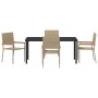Conjunto de Comedor de Jardín 5 pcs Beige Poliratán